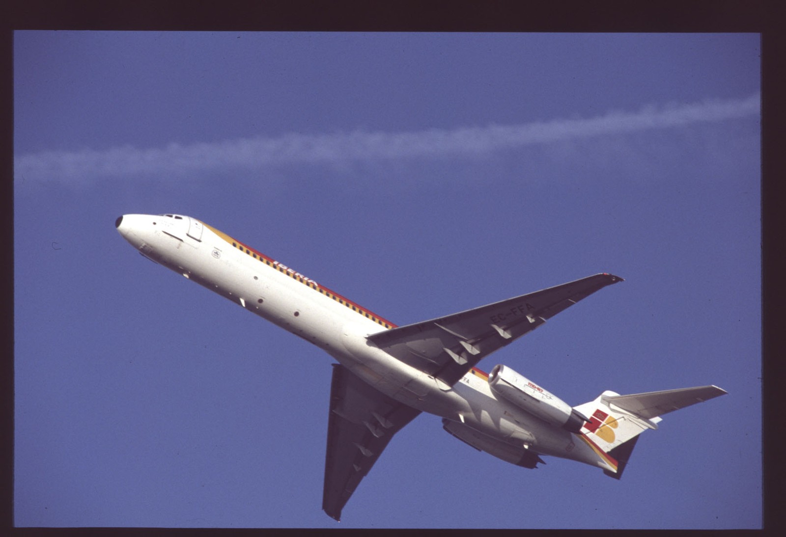Orig 35mm airline slide Iberia MD-87 EC-FFA Orig 35mm airline slide Iberia MD-87 EC-FFA