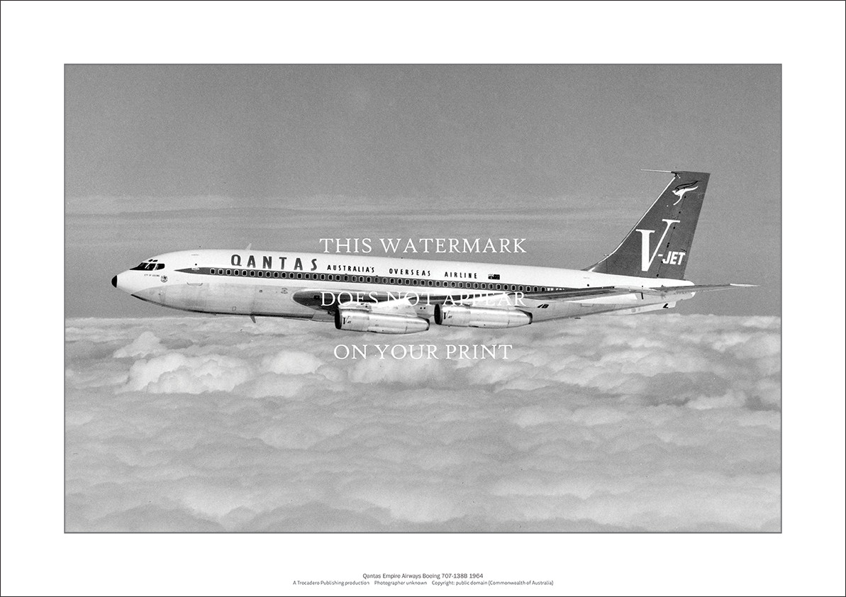 Qantas Airways Boeing 707-138B A3 Art Print – V-Jet – 42 x 29 cm Poster