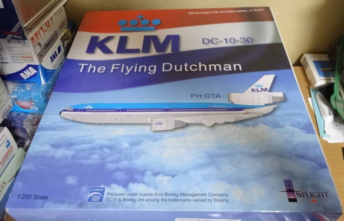 Extremely RARE Inflight McDonnell Douglas DC-10 KLM, 1:200, NIB, Only 240 MADE