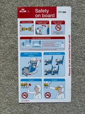 KLM BOEING 777-200 SAFETY CARD picture