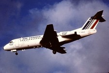 Air France, Fokker F.28 Fellowship F-GDUY, coming in to land, aircraft slide picture