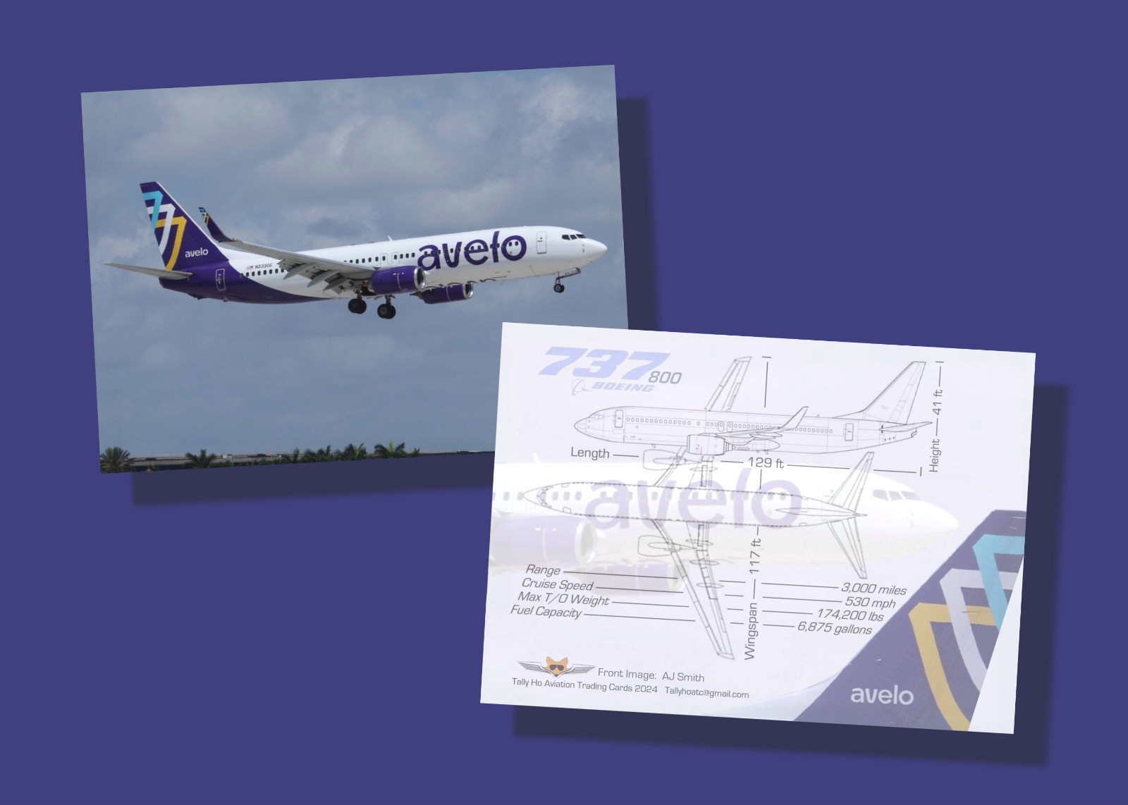 Avelo Airlines Trading Cards Boeing 737-800 - Set of 25 - Avelo Airlines Trading Cards Boeing 737-800 - Set of 25 -