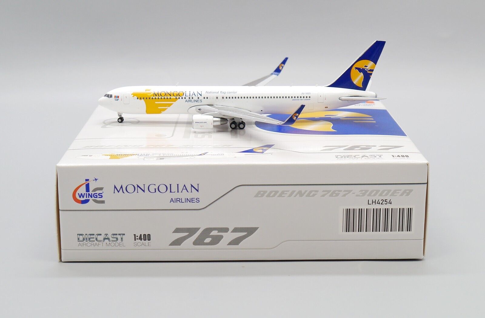 MIAT Mongolian Airlines B767-300ER JU-1021 JC Wings 1:400 Diecast model LH4254