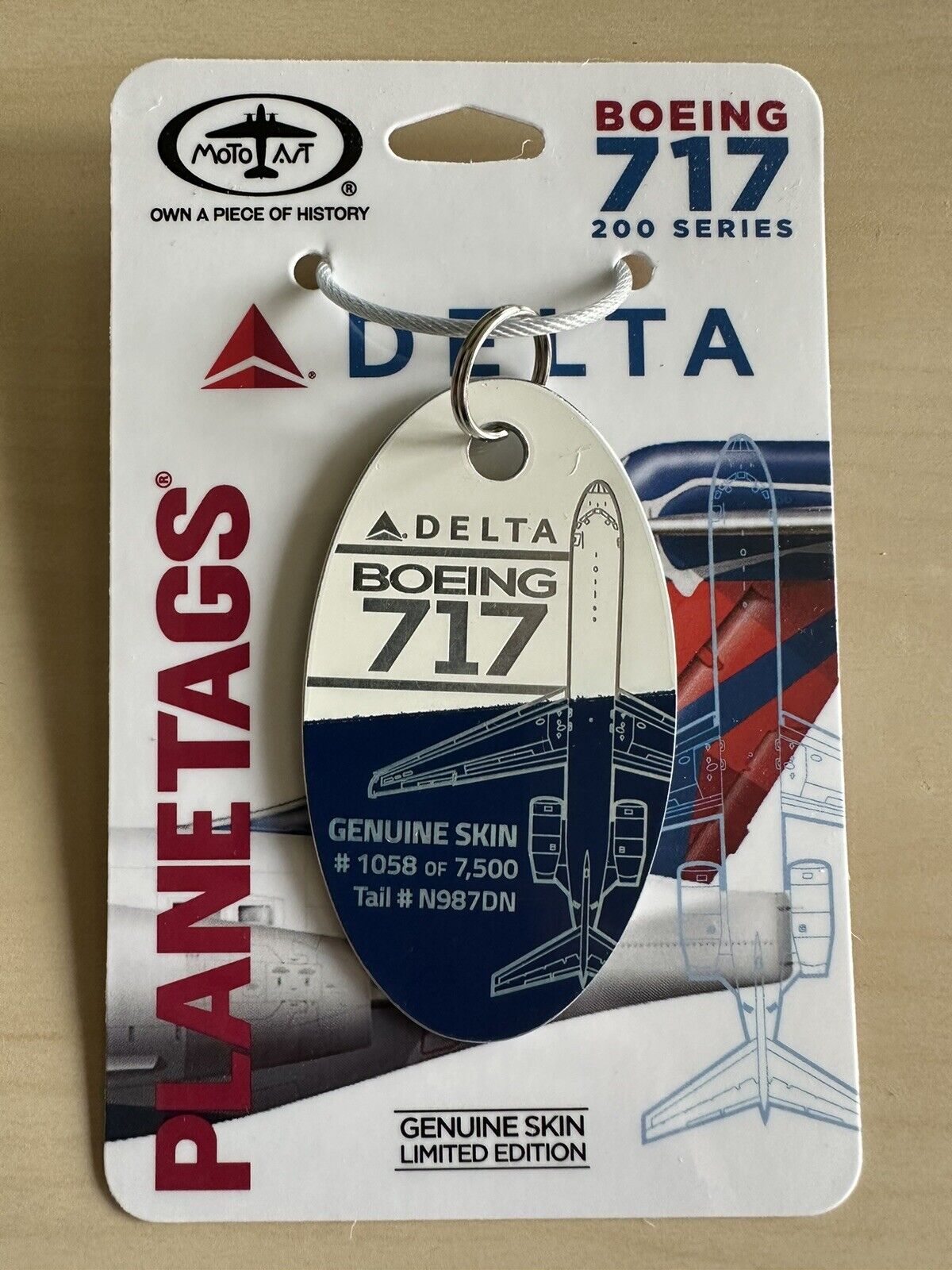 MotoArt Planetags Delta Boeing 717-200 Blue/White Combo Tag #1058 *SOLD OUT*