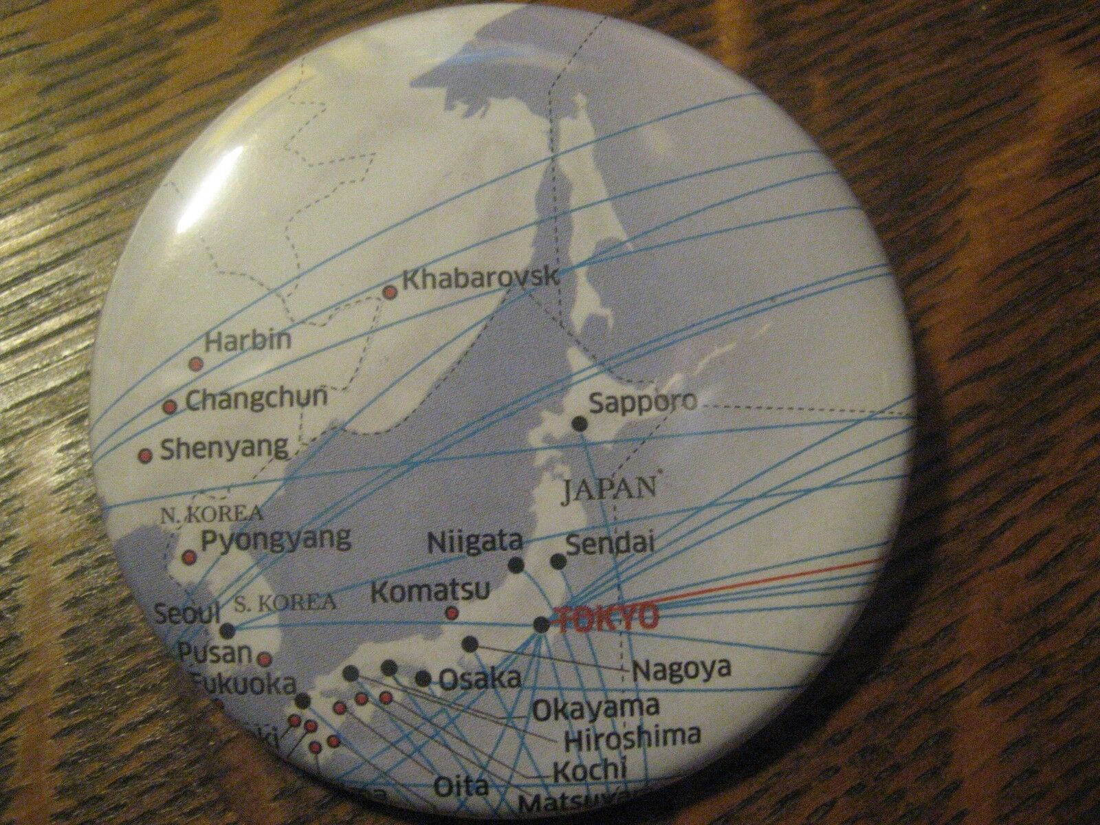 United Airlines UAL Guam Pacific Ocean Philippines Hub Route Map Pocket Mirror