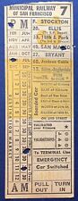 SAN FRANCISCO MUNICIPAL RAILWAY SAN MATEO TICKET PUNCHED USED #128535 YELLOW picture