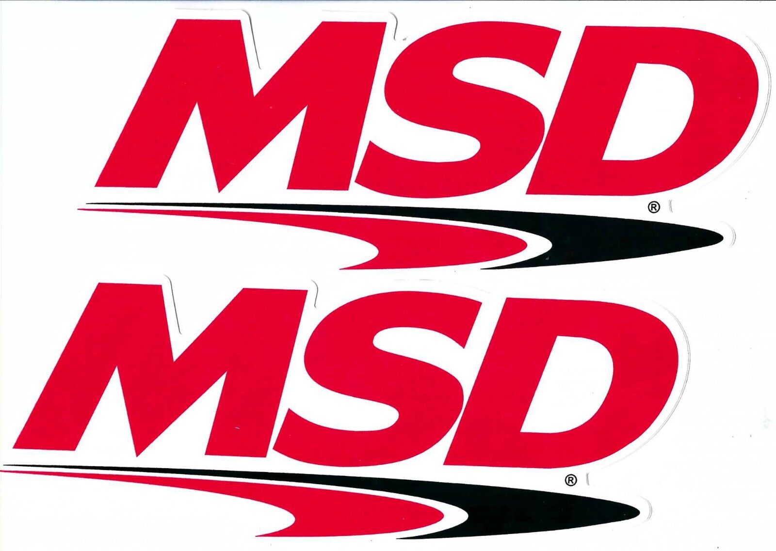 MSD Racing Decals Sticker Set of 2 Black White Vinyl 8 Inches Long