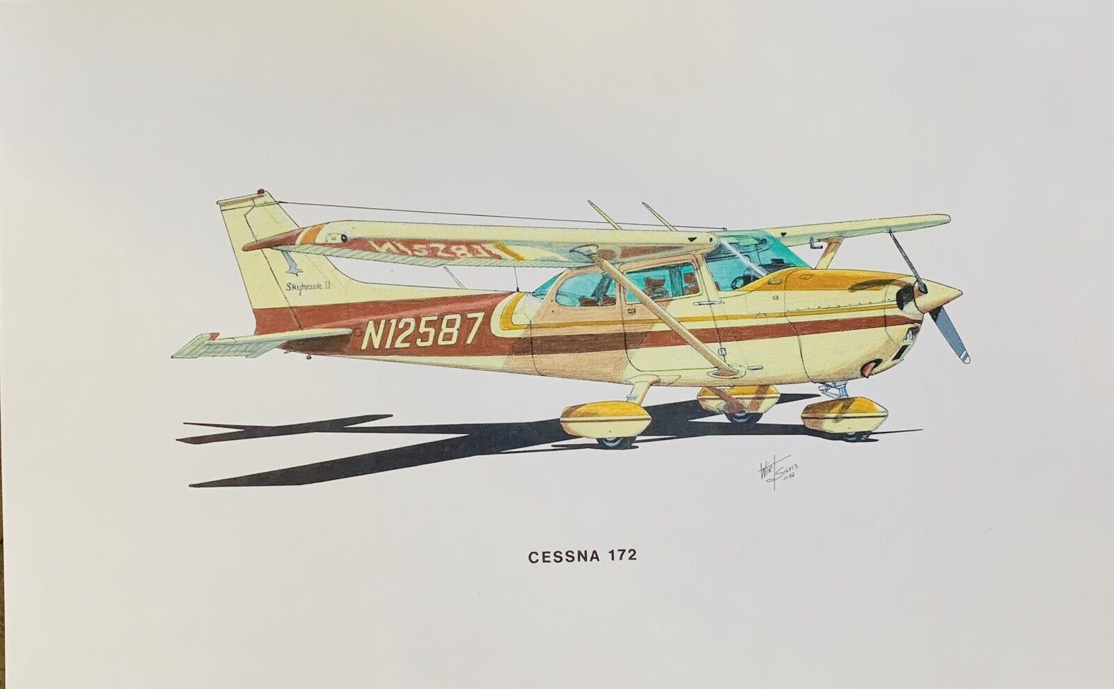 Cessna 172 Skyhawk II Quality Art Print Signed By Wirt Silvis 1992
