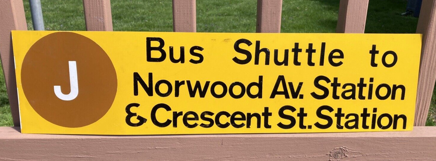 J Train Bus Shuttle Sign Jamaica EL Norwood Av,  Crescent St,  Cleveland St