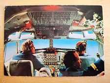 LUFTHANSA Boeing 707 Intercontinental Jet Cockpit Postcard picture