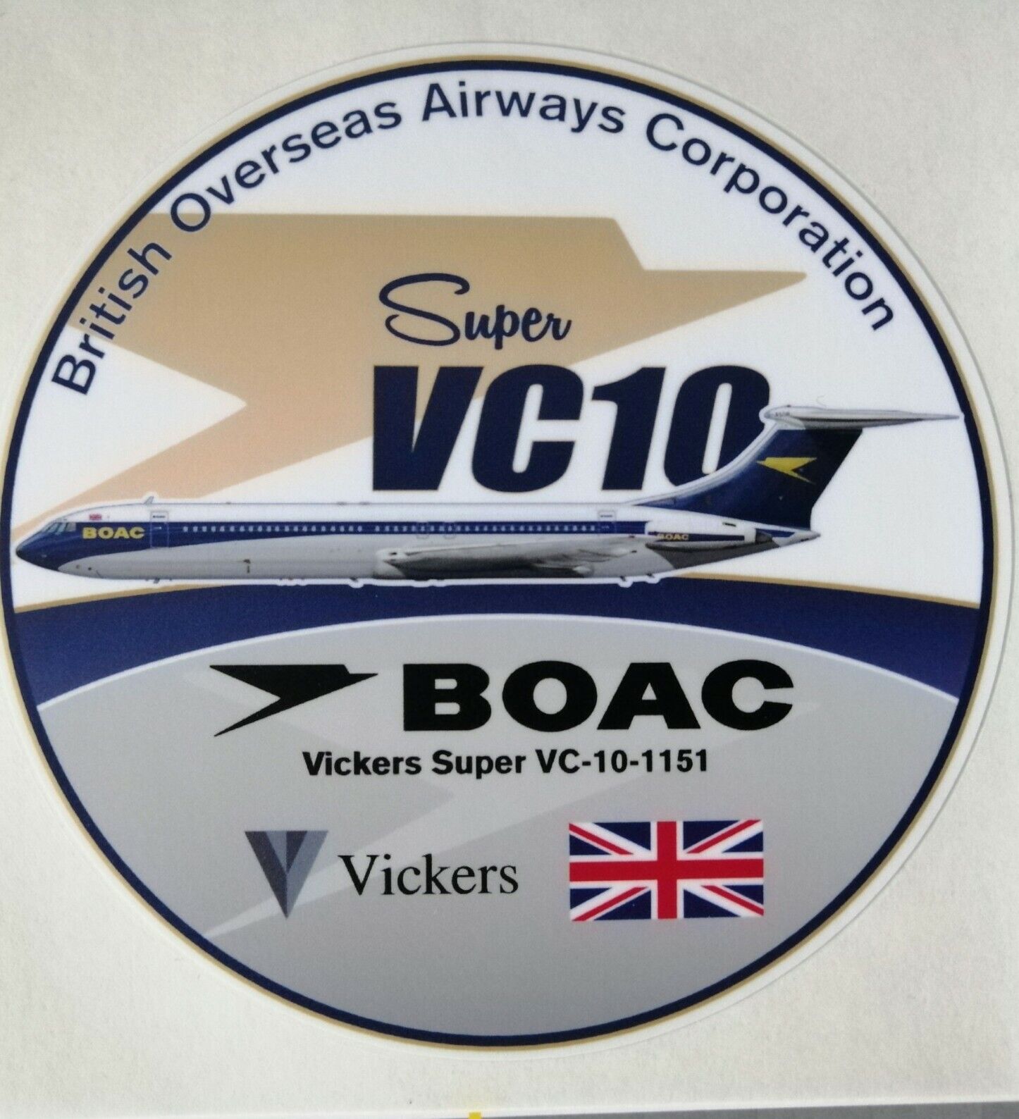 BOAC AIRLINES VICKERS SUPER  VC-10 STICKERS  AVIATION AEROPLANE AIRLINER 