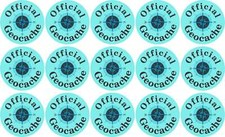 1in x 1in Teal Official Geocache Vinyl Stickers Car Truck Vehicle Bumper Decal picture