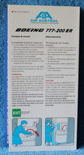 Air Austrial Boeing 777-200 ER Safety Card REf CA 772-Rev01 Excellent Condition picture