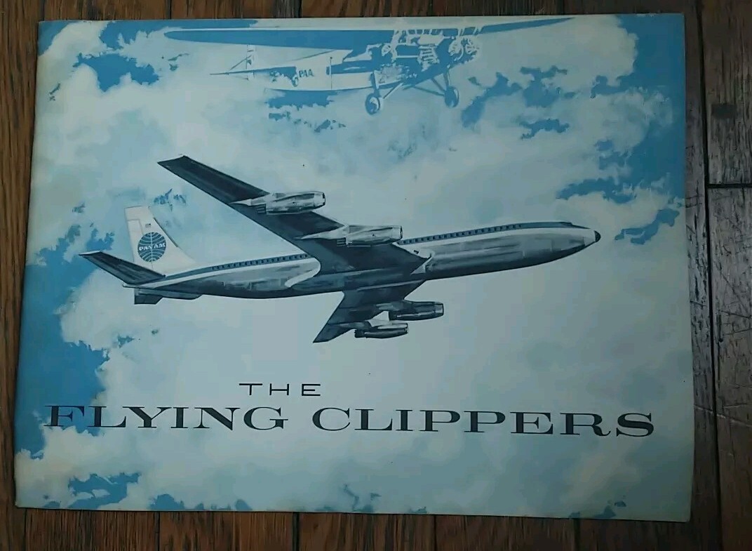 1960 PAN AM AIRWAYS THE FLYING CLIPPERS BROCHURE B707 DC8 DC7 VINTAGE
