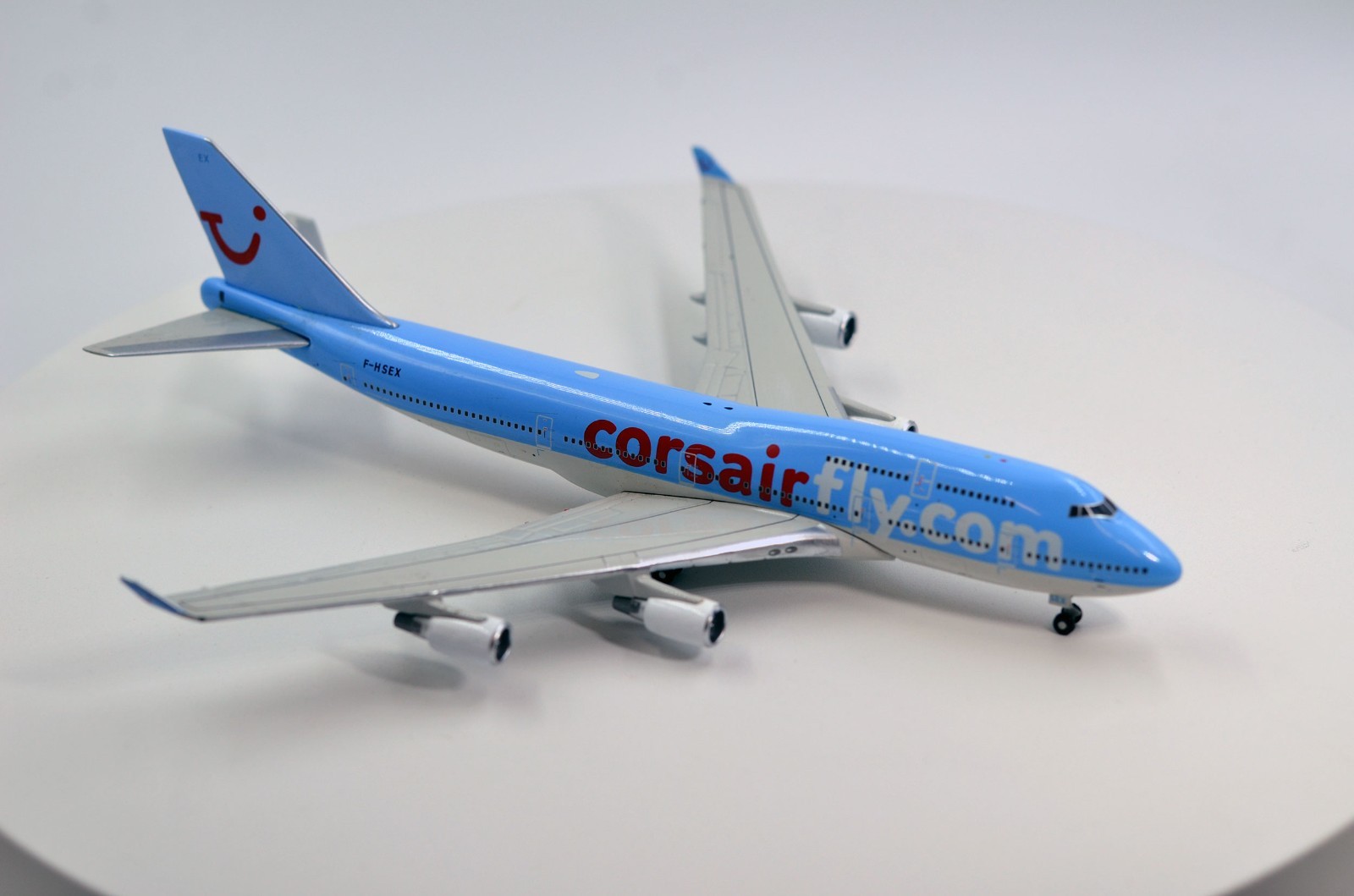Corsair Boeing 747-400 F-HSEX Gemini Jets (Socatec) Scale 1:400 New Without Box Corsair Boeing 747-400 F-HSEX Gemini Jets (Socatec) Scale 1:400 New Without Box