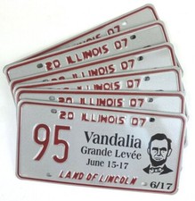 Vtg Lincoln License Plate 2007 Special Event Man Cave She Shed Vandalia IL picture