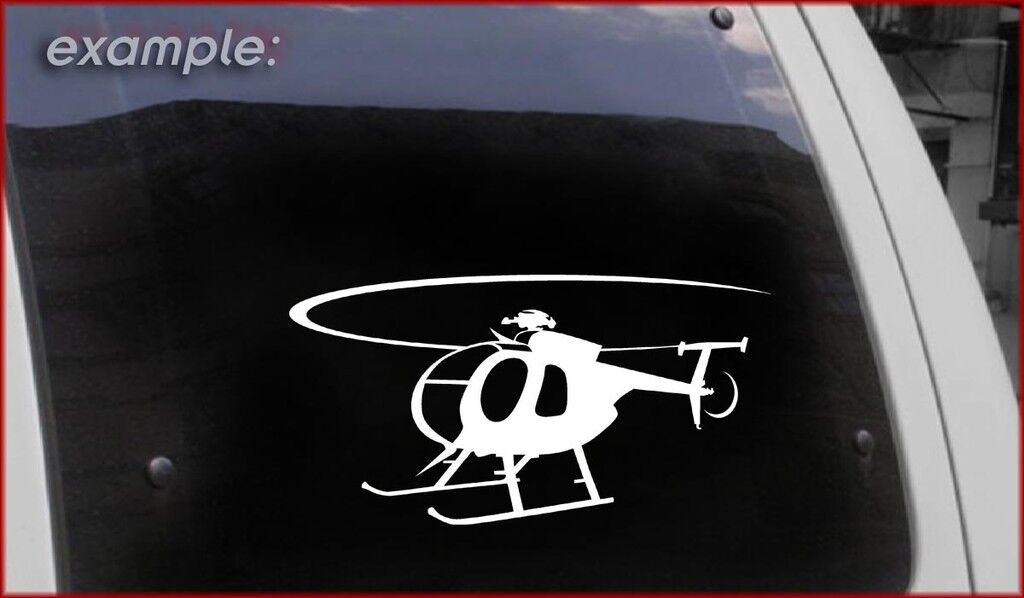 MD 500 Helicopter Decal Police Military Hughes Chopper Sticker 500E Window USA