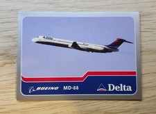 RARE & VINTAGE 2003 Delta Airlines - Trading Card #2 Boeing MD-88 (W/ Protector) picture