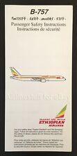 1998 ETHIOPIAN Airlines BOEING 757-200 SAFETY CARD airlines airways AFRICA picture