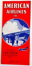 American Airlines Timetable Jan 10 1937 Douglas DC-3 Route Map Sleeper Service picture