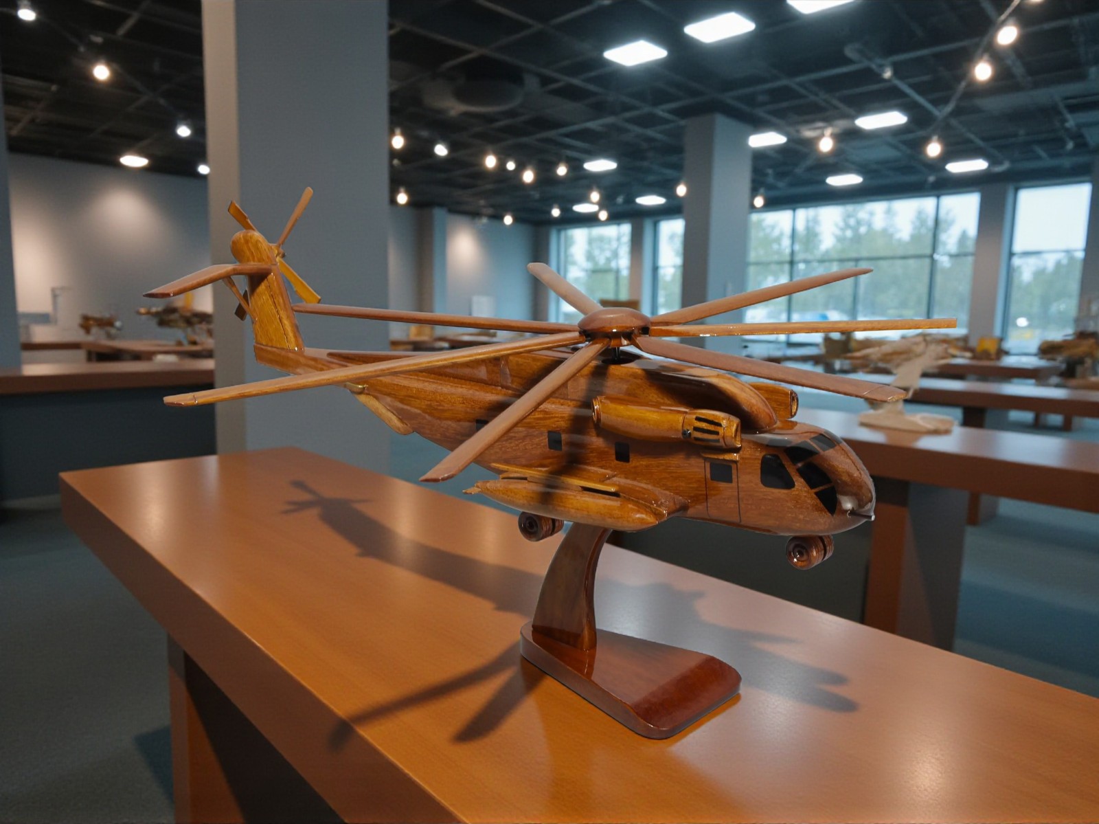 Handmade  CH-53 Stallion Wooden aircraft Model – Heavy-Lift Military Helicopter