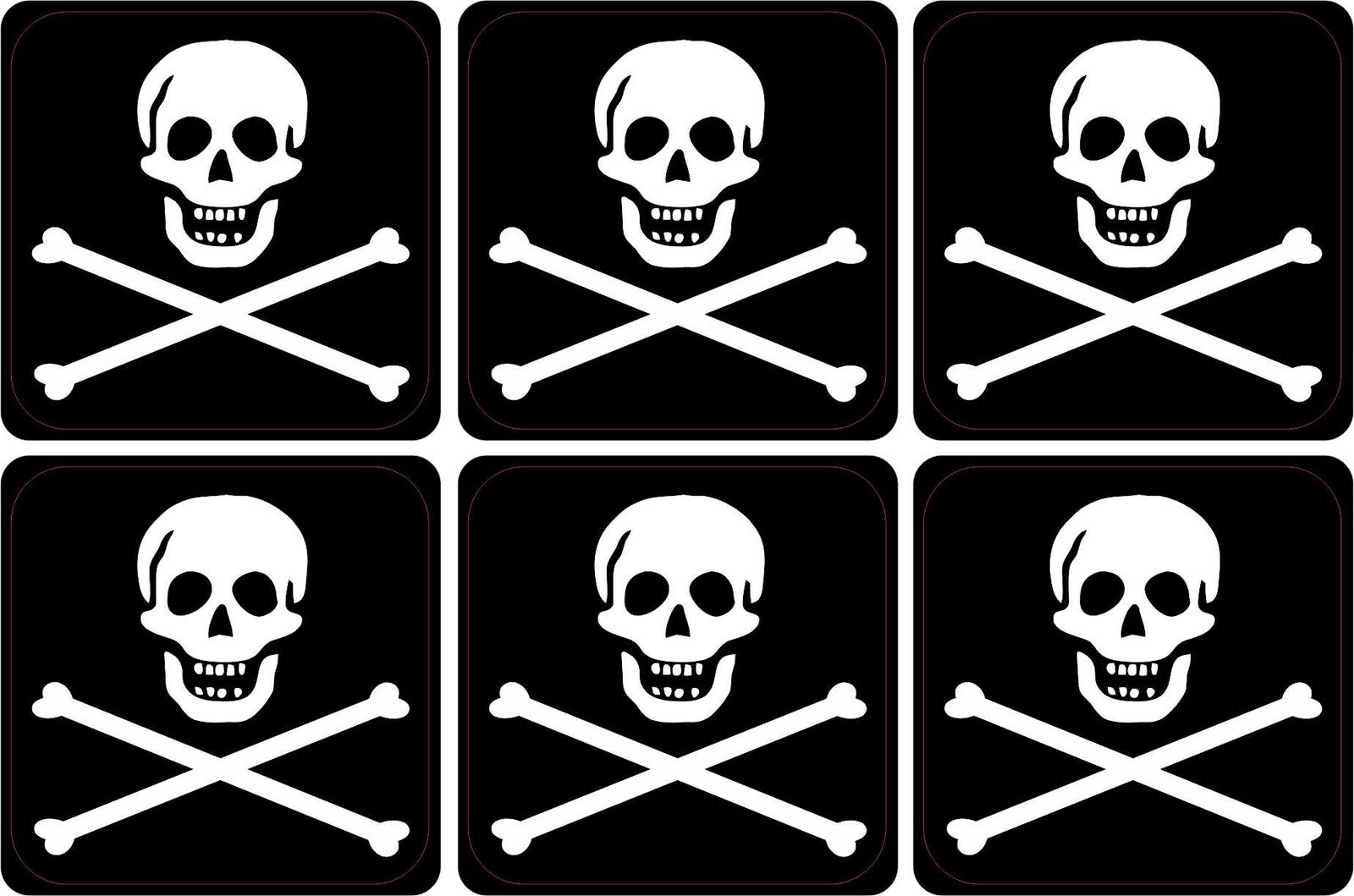 2in x 2in Jolly Roger Pirate Flag Stickers Car Truck Vehicle Bumper Decal