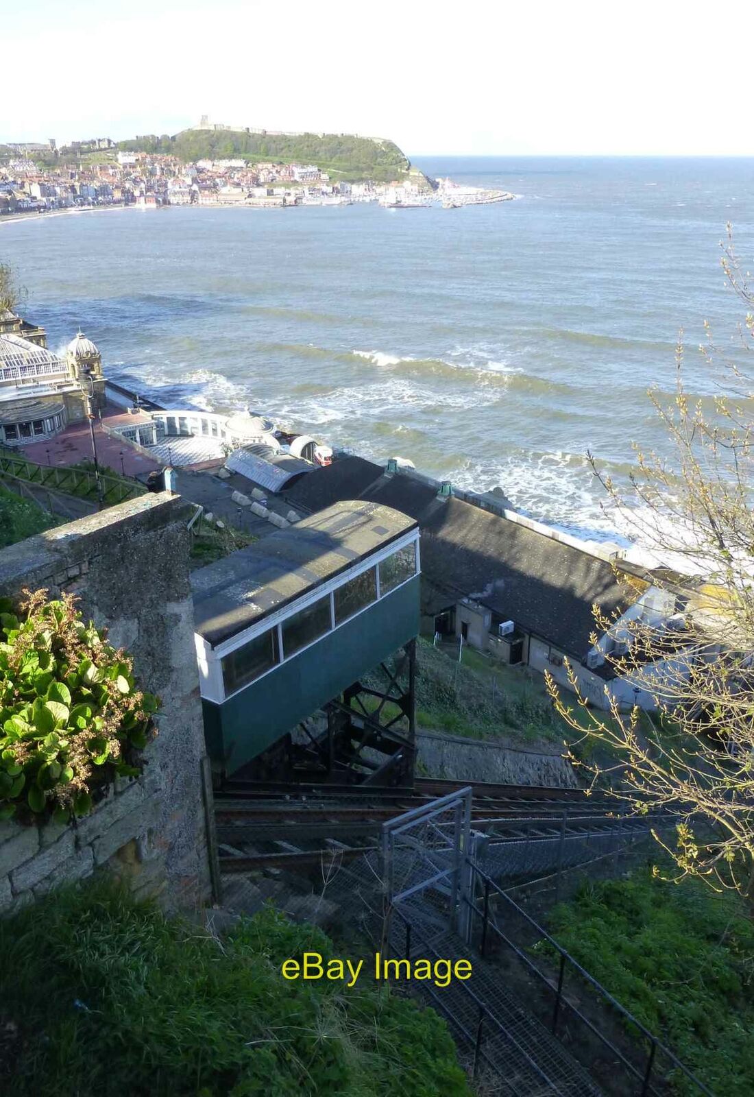 Photo 6x4 Cliff Railway Scarborough From the Spa to the Esplanade and dow c2017