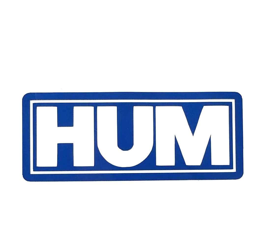 New Hum Band Decal Sticker BLUE Permanent Vinyl 4” Long Handmade