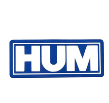 New Hum Band Decal Sticker BLUE Permanent Vinyl 4” Long Handmade picture
