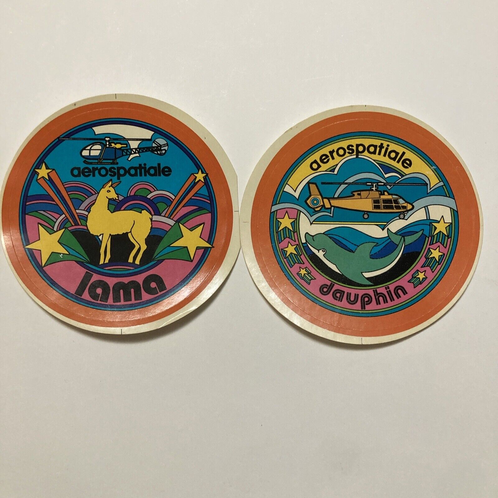 2-Lg Vtg Aerospatiale Dauphin Lama Helicopter Stickers  Colorful  S-260 Fasson