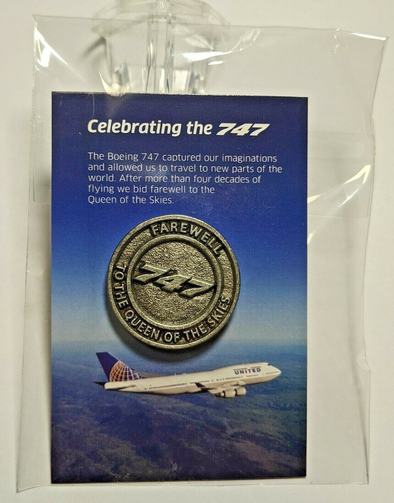 United Airlines 747 Farewell to the Queen of the Skies Collectible Pin New