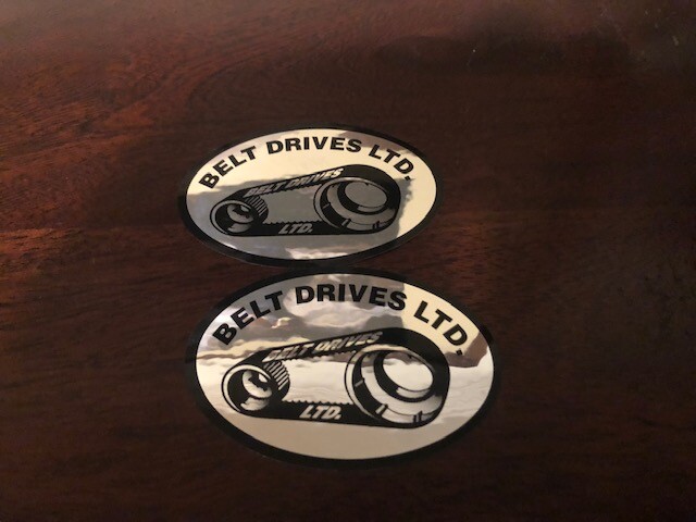 Belt Drives LTD CUSTOM STICKER SILVER 2PC SET Belt Drives LTD CUSTOM STICKER SILVER 2PC SET