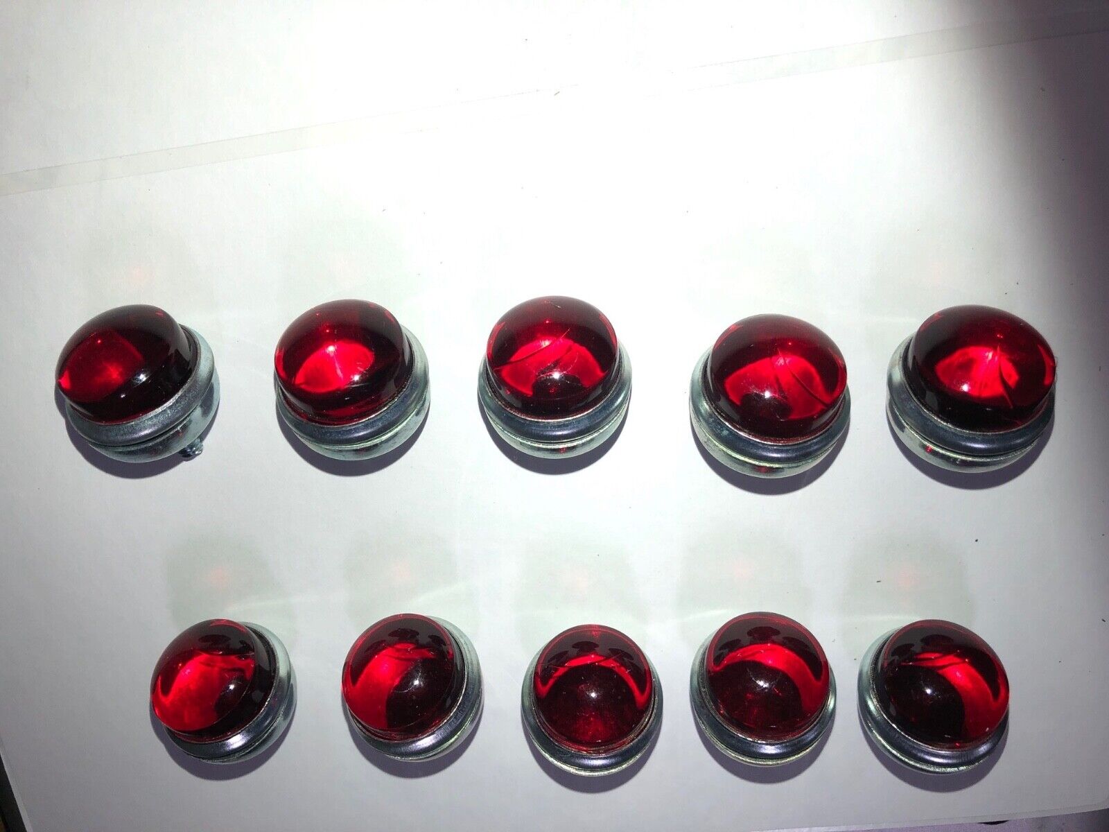  Red Bicycle reflectors jewels TEN Schwinn Harley J.C Higgins  Rack reflectors