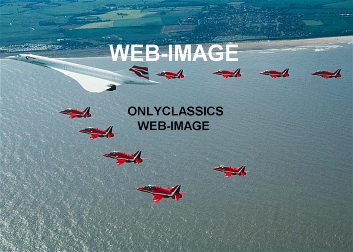 British Airways SST Concord Flight By Red Arrows Jet Escort Airplane 8x10 Photo