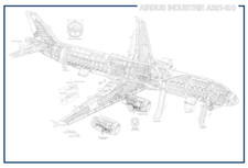 Airbus A321-100 Cutaway Drawing Poster 24IN X 36IN picture