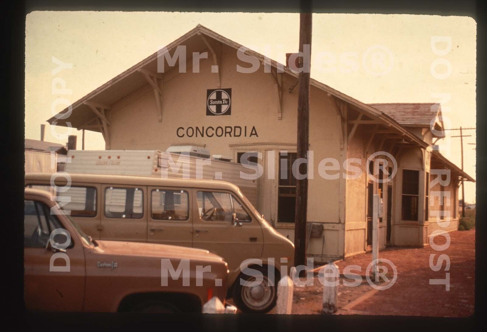 Duplicate Slide ATSF Santa Fe Concordia FS Station In 1976