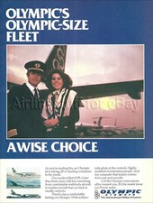 1984 OLYMPIC Airways BOEING 747 727 AIRBUS A300 fleet ad airlines advert GREECE picture