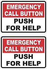 3.5in x 2.5in Emergency Call Button Vinyl Stickers Business Safety Decal Signs picture