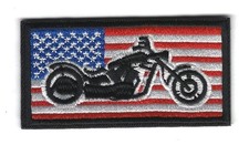 American Flag Harley Davidson Chopper Motorcycle Iron On Patch 3