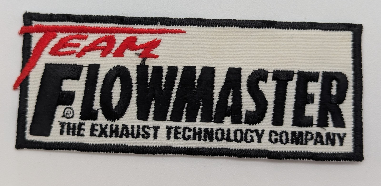Team Flowmaster Exhaust Technology Company Vintage Embroidered Patch Team Flowmaster Exhaust Technology Company Vintage Embroidered Patch