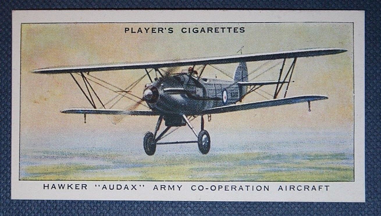 HAWKER AUDAX    RAF Army Cooperation Aircraft   Original 1938 Vintage Card  