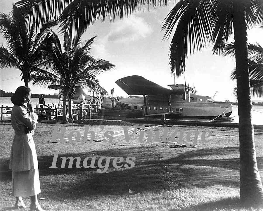  Pan Am Clipper Martin MB130 Airplane Flying Boat  1930s in Honolulu  photo   