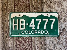 1977 Colorado License Plate Triple 7 HB-4777 Pueblo County picture