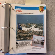 AIRCRAFT OF THE WORLD AIRLINERS FOLD OUT CARD FOKKER F50 picture