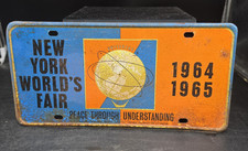 New York 1964-65 World's Fair Peace Through Understanding Booster License Plate picture