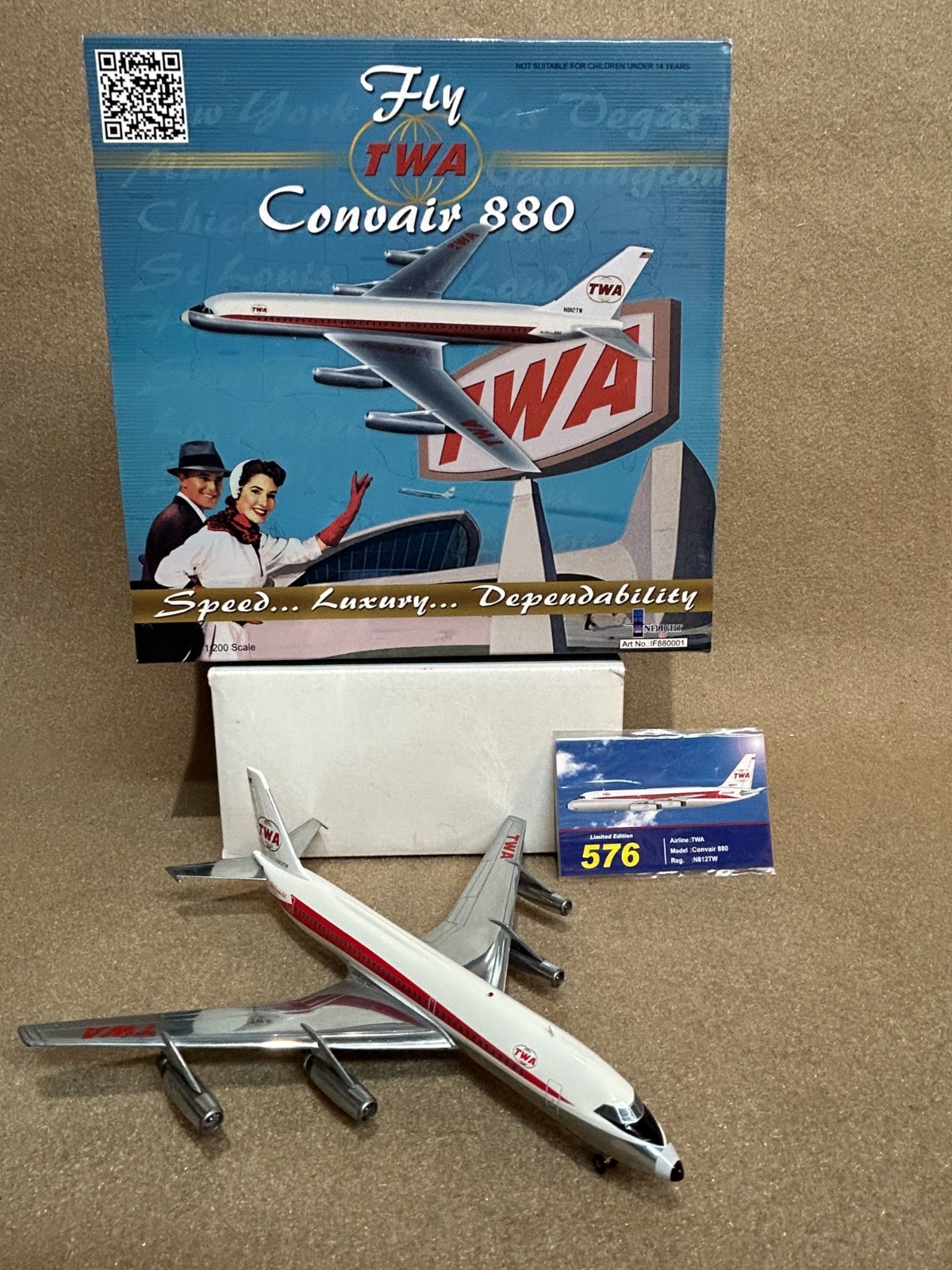 Inflight If880001 Limited Edition Twa Convair Cv-880 Globe N812tw Diecast 1/200 Inflight If880001 Limited Edition Twa Convair Cv-880 Globe N812tw Diecast 1/200
