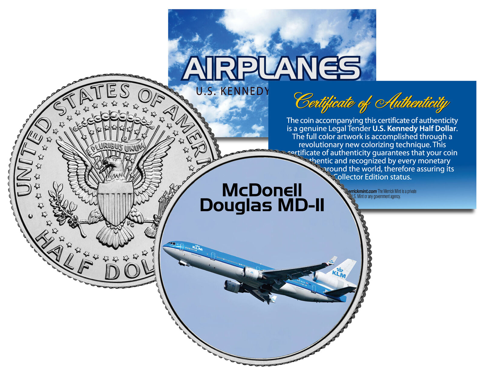 McDONELL DOUGLAS MD-II * Airplane Series * JFK Kennedy Half Dollar US Coin