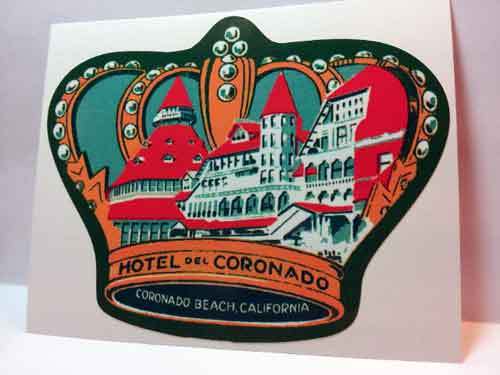 Hotel Del Coronado Vintage Style Travel Decal / Vinyl Sticker, Luggage Label Hotel Del Coronado Vintage Style Travel Decal / Vinyl Sticker, Luggage Label