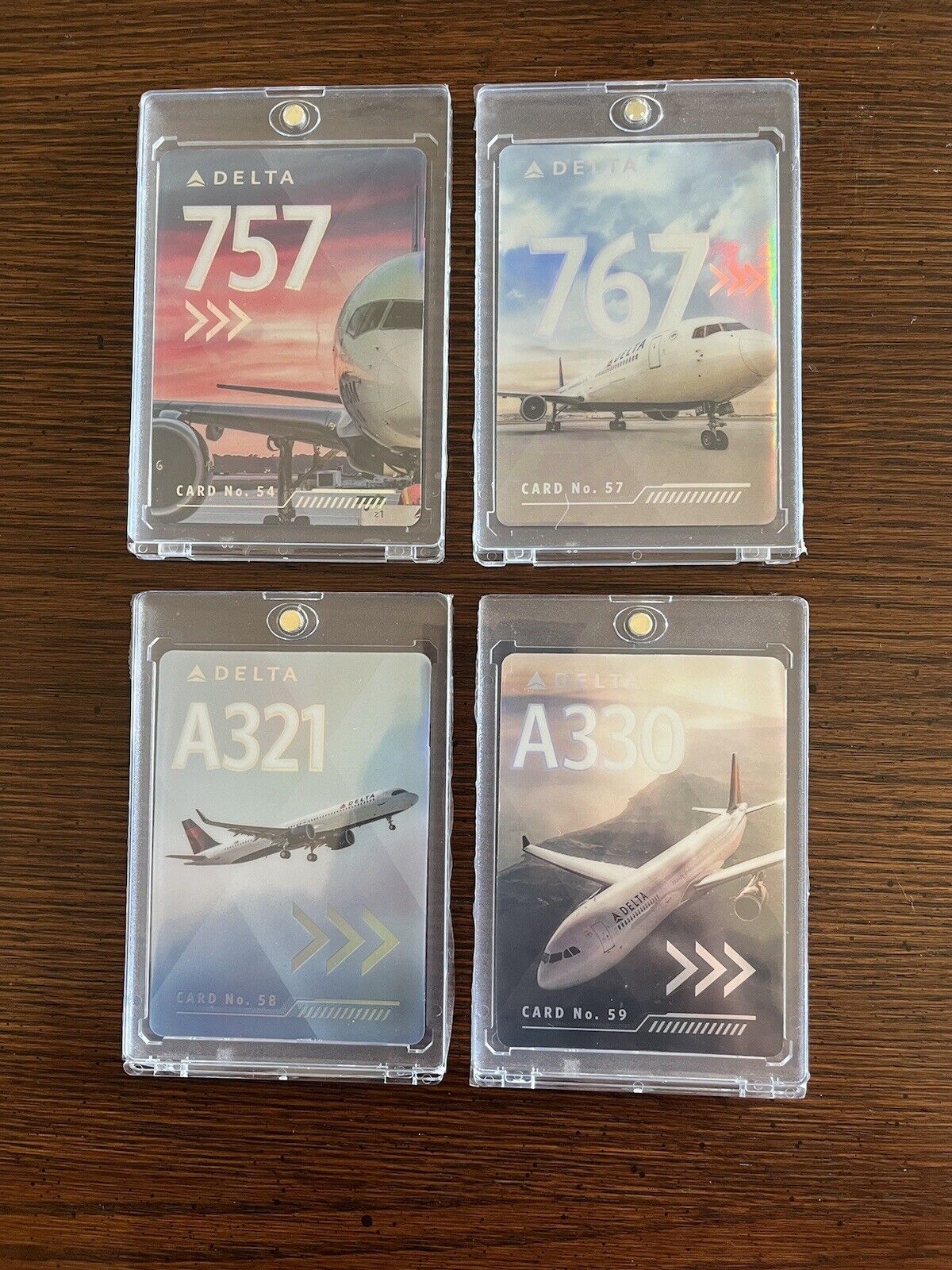 Delta Airlines pilot trading cards B-757, B767, A321, A330