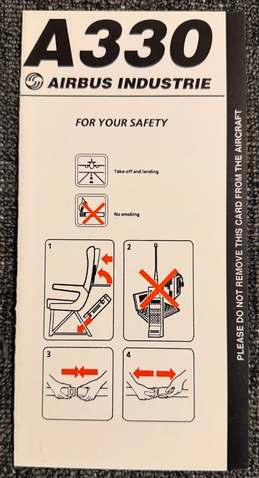 Airbus Industrie A330 Company Safety Card Airbus Industrie A330 Company Safety Card